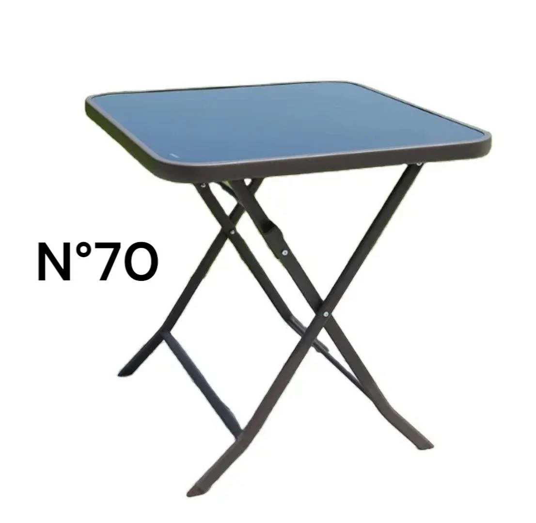 Tables pliantes X70 pratiques Construction en métal noir Tables à manger