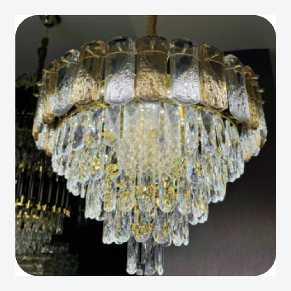 Lustre décoratif en cristal doré — série C40471