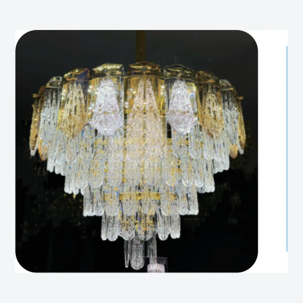 Lustre décoratif en cristal doré — série C40488