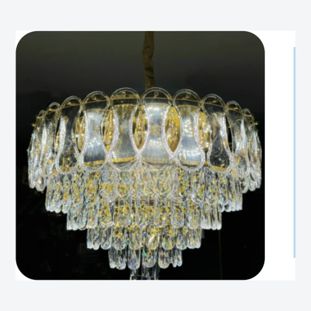 Lustre décoratif en cristal doré — série C40495