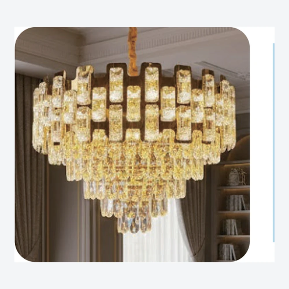 Lustre décoratif en cristal doré — série C40546
