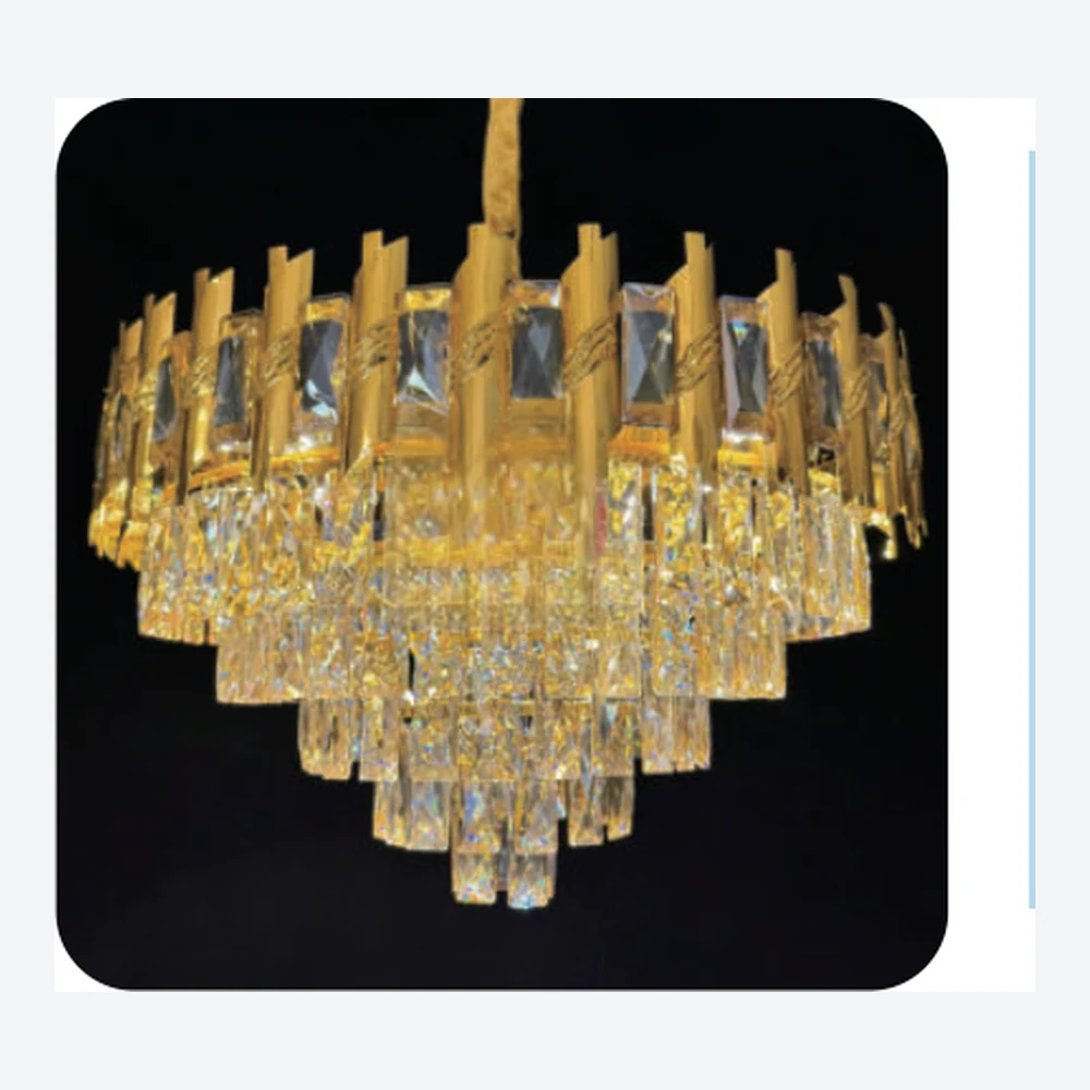 Lustre décoratif en cristal doré — série C40584