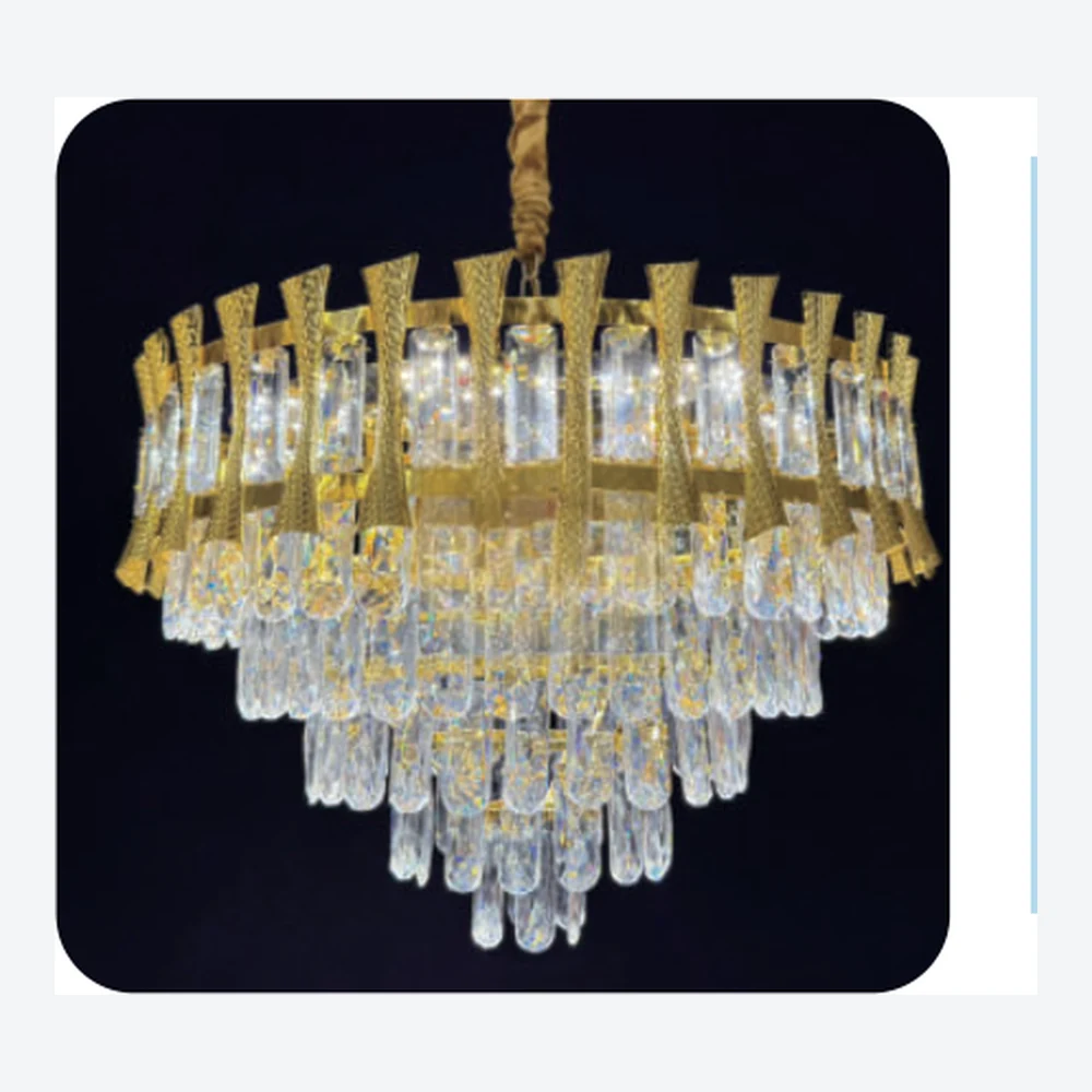 Lustre décoratif en cristal doré — série C40589