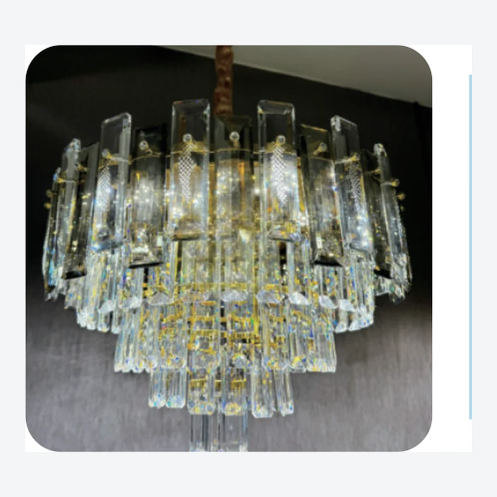 Lustre décoratif en cristal doré — série C40599