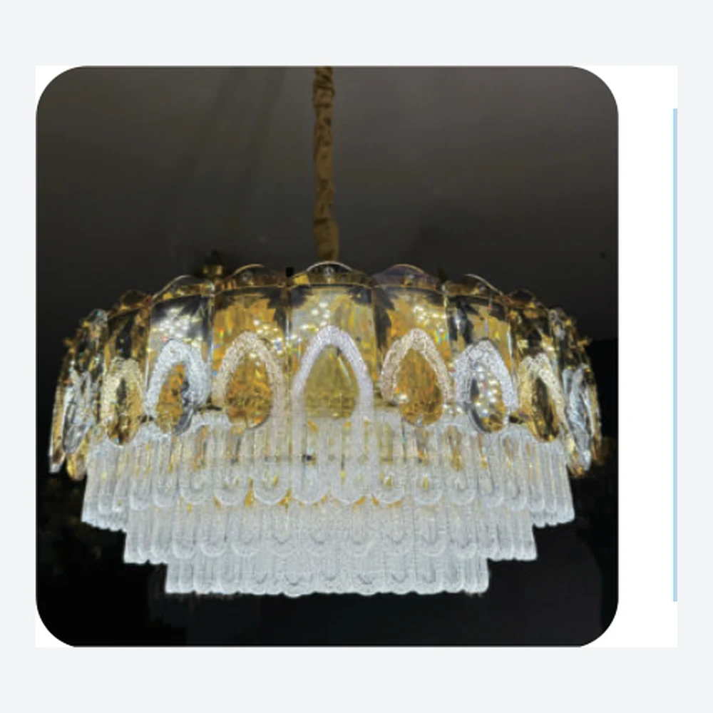 Lustre décoratif en cristal doré — série C40621
