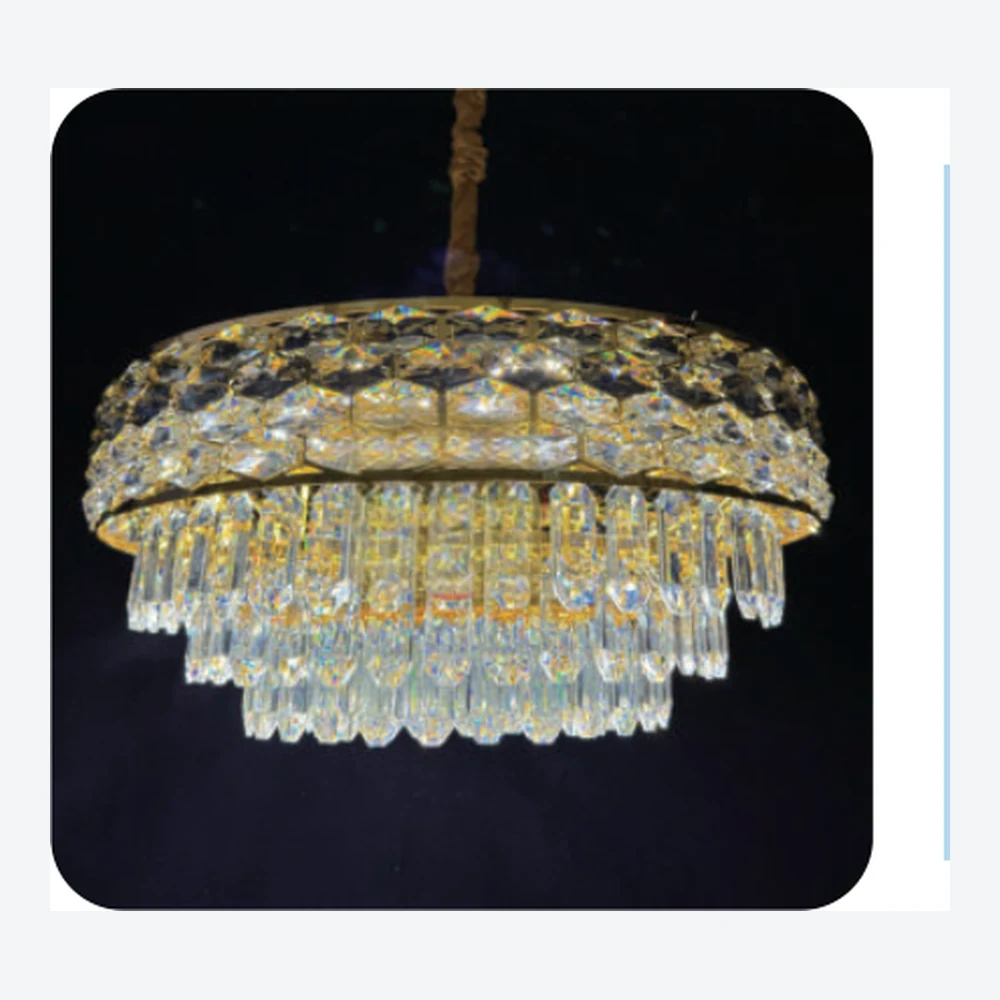 Lustre décoratif en cristal doré — série C40637