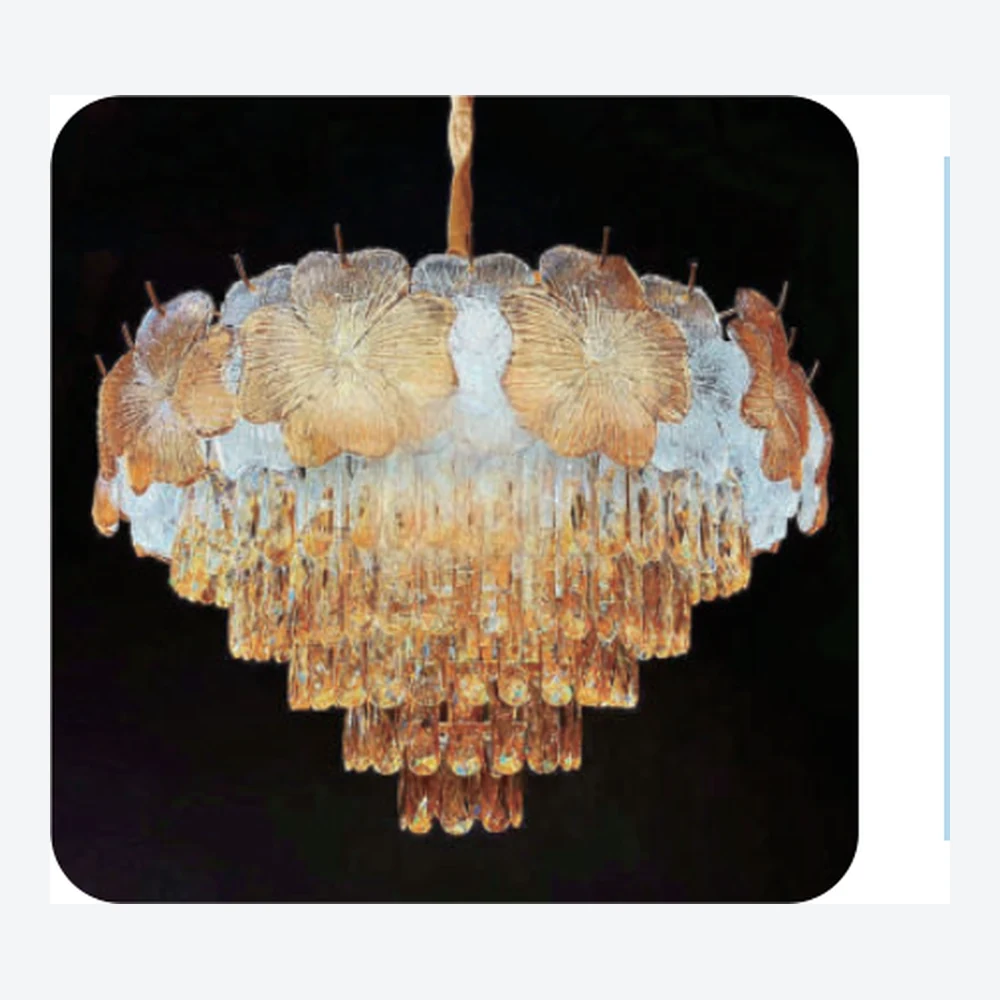 Lustre décoratif en cristal doré — série C40647