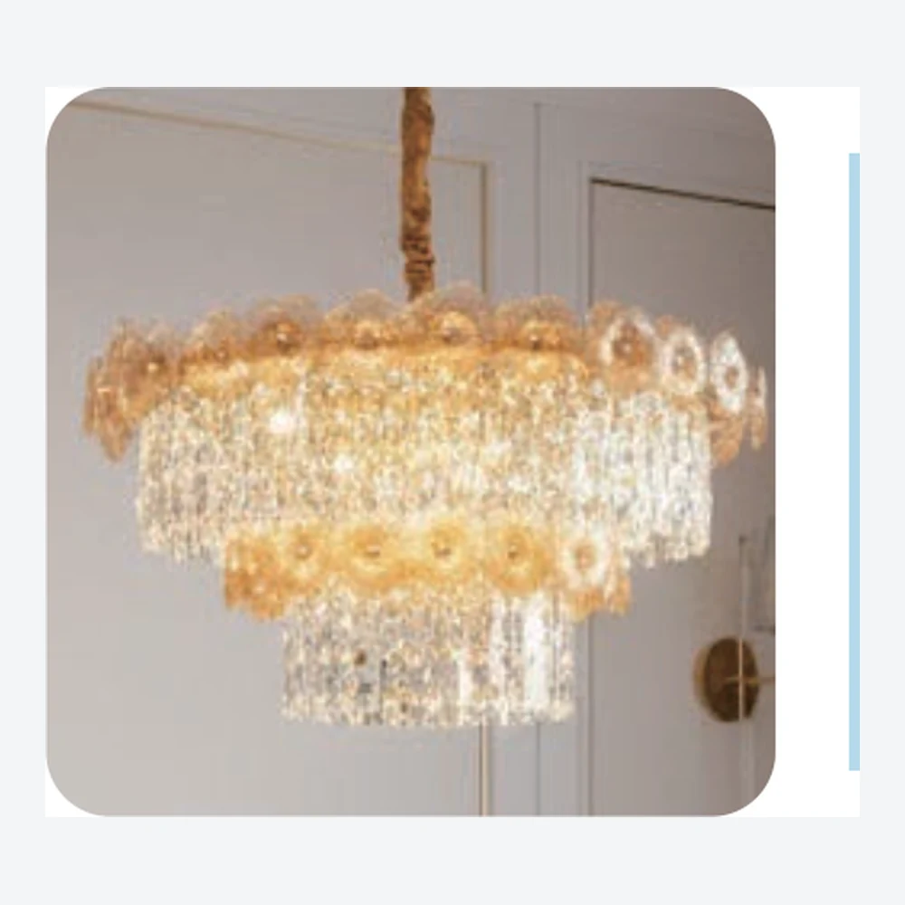 Lustre décoratif en cristal doré — série C40691