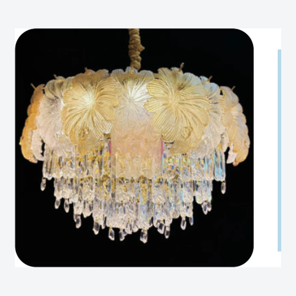 Lustre décoratif en cristal doré — série C40706