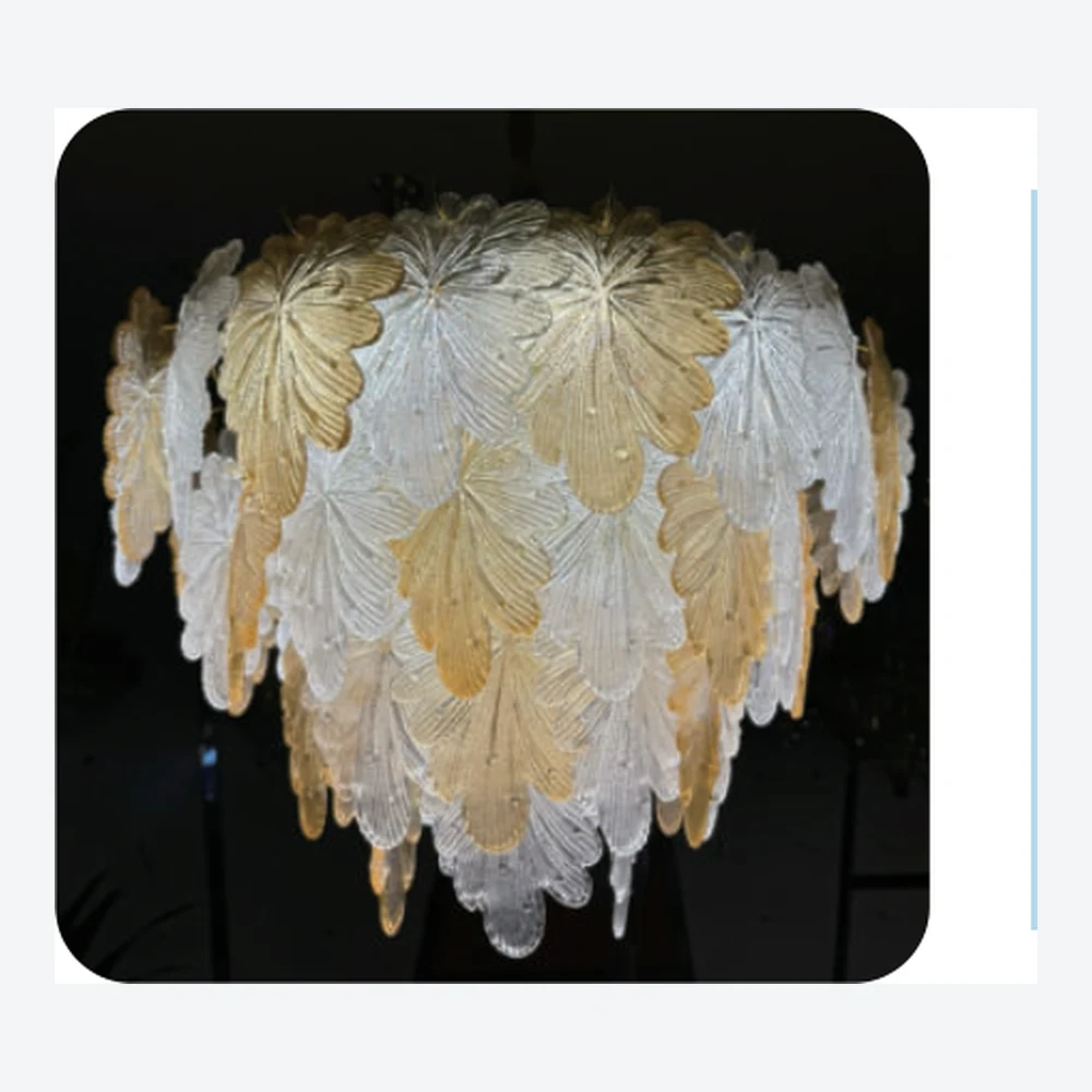 Lustre floral en cristal doré — série C40773